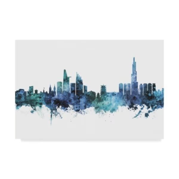 Michael Tompsett 'Ho Chi Minh City Vietnam Skyline Blue' Canvas Art, 22x32, Trademark Fine Art, Mfr#: MT02208-C2232GG